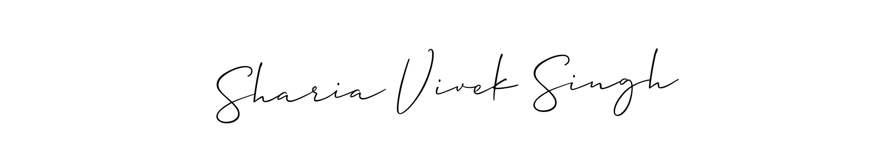 This is the best signature style for the Sharia Vivek Singh name. Also you like these signature font (Allison_Script). Mix name signature. Sharia Vivek Singh signature style 2 images and pictures png