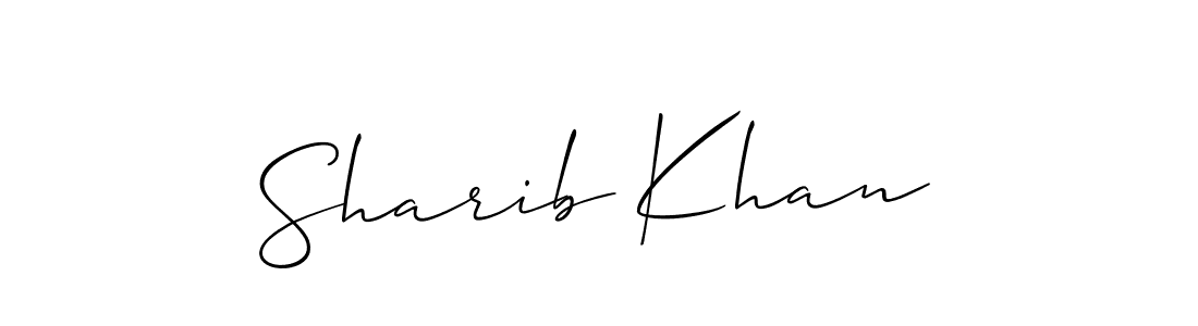Use a signature maker to create a handwritten signature online. With this signature software, you can design (Allison_Script) your own signature for name Sharib Khan. Sharib Khan signature style 2 images and pictures png