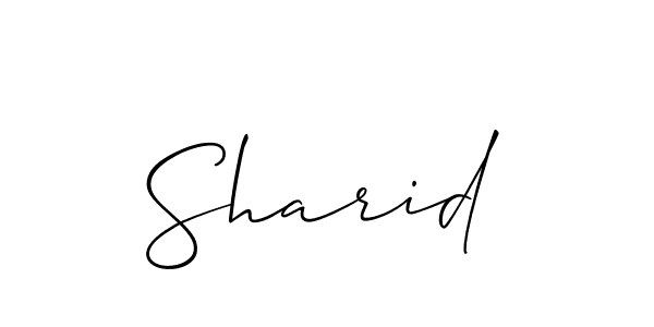 How to make Sharid name signature. Use Allison_Script style for creating short signs online. This is the latest handwritten sign. Sharid signature style 2 images and pictures png