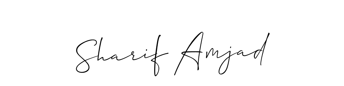 The best way (Allison_Script) to make a short signature is to pick only two or three words in your name. The name Sharif Amjad include a total of six letters. For converting this name. Sharif Amjad signature style 2 images and pictures png