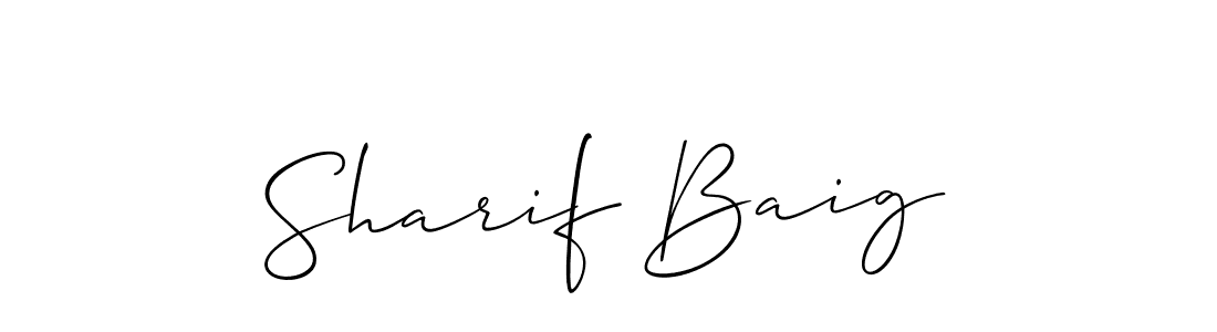 Allison_Script is a professional signature style that is perfect for those who want to add a touch of class to their signature. It is also a great choice for those who want to make their signature more unique. Get Sharif Baig name to fancy signature for free. Sharif Baig signature style 2 images and pictures png