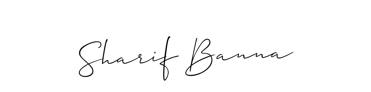 The best way (Allison_Script) to make a short signature is to pick only two or three words in your name. The name Sharif Banna include a total of six letters. For converting this name. Sharif Banna signature style 2 images and pictures png