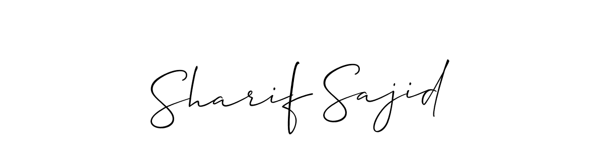 Use a signature maker to create a handwritten signature online. With this signature software, you can design (Allison_Script) your own signature for name Sharif Sajid. Sharif Sajid signature style 2 images and pictures png