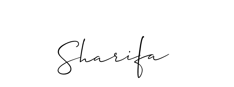 It looks lik you need a new signature style for name Sharifa . Design unique handwritten (Allison_Script) signature with our free signature maker in just a few clicks. Sharifa  signature style 2 images and pictures png