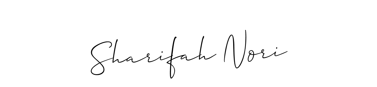 Also we have Sharifah Nori name is the best signature style. Create professional handwritten signature collection using Allison_Script autograph style. Sharifah Nori signature style 2 images and pictures png