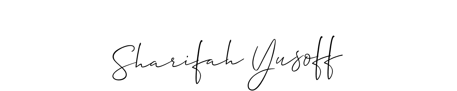 Design your own signature with our free online signature maker. With this signature software, you can create a handwritten (Allison_Script) signature for name Sharifah Yusoff. Sharifah Yusoff signature style 2 images and pictures png
