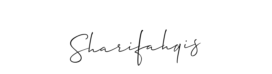 Design your own signature with our free online signature maker. With this signature software, you can create a handwritten (Allison_Script) signature for name Sharifahqis. Sharifahqis signature style 2 images and pictures png