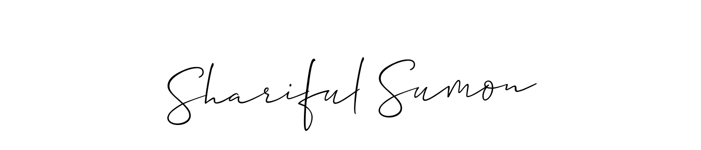 It looks lik you need a new signature style for name Shariful Sumon. Design unique handwritten (Allison_Script) signature with our free signature maker in just a few clicks. Shariful Sumon signature style 2 images and pictures png