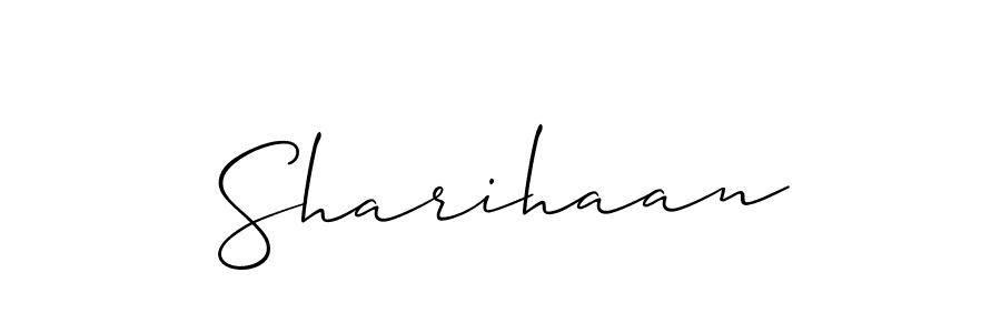 How to Draw Sharihaan signature style? Allison_Script is a latest design signature styles for name Sharihaan. Sharihaan signature style 2 images and pictures png