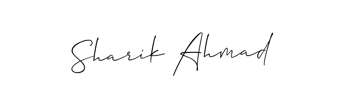 How to make Sharik Ahmad signature? Allison_Script is a professional autograph style. Create handwritten signature for Sharik Ahmad name. Sharik Ahmad signature style 2 images and pictures png