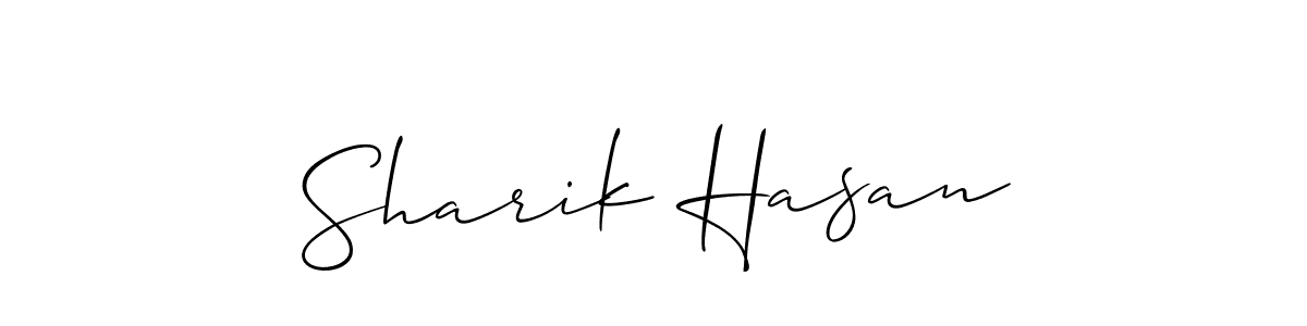 The best way (Allison_Script) to make a short signature is to pick only two or three words in your name. The name Sharik Hasan include a total of six letters. For converting this name. Sharik Hasan signature style 2 images and pictures png