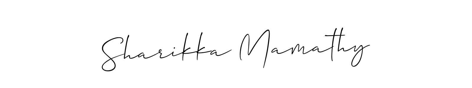Create a beautiful signature design for name Sharikka Mamathy. With this signature (Allison_Script) fonts, you can make a handwritten signature for free. Sharikka Mamathy signature style 2 images and pictures png