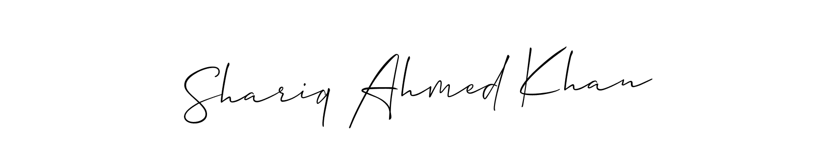 How to make Shariq Ahmed Khan name signature. Use Allison_Script style for creating short signs online. This is the latest handwritten sign. Shariq Ahmed Khan signature style 2 images and pictures png