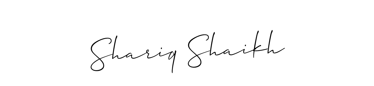 Create a beautiful signature design for name Shariq Shaikh. With this signature (Allison_Script) fonts, you can make a handwritten signature for free. Shariq Shaikh signature style 2 images and pictures png