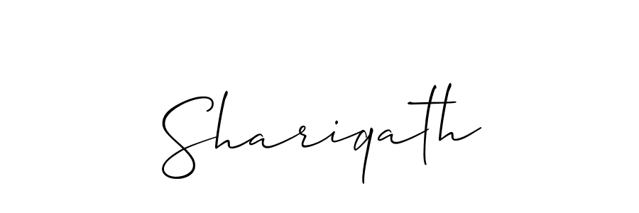 Make a beautiful signature design for name Shariqath. With this signature (Allison_Script) style, you can create a handwritten signature for free. Shariqath signature style 2 images and pictures png