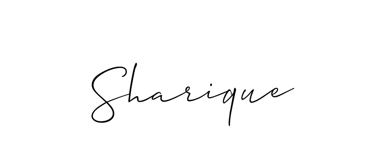 The best way (Allison_Script) to make a short signature is to pick only two or three words in your name. The name Sharique include a total of six letters. For converting this name. Sharique signature style 2 images and pictures png