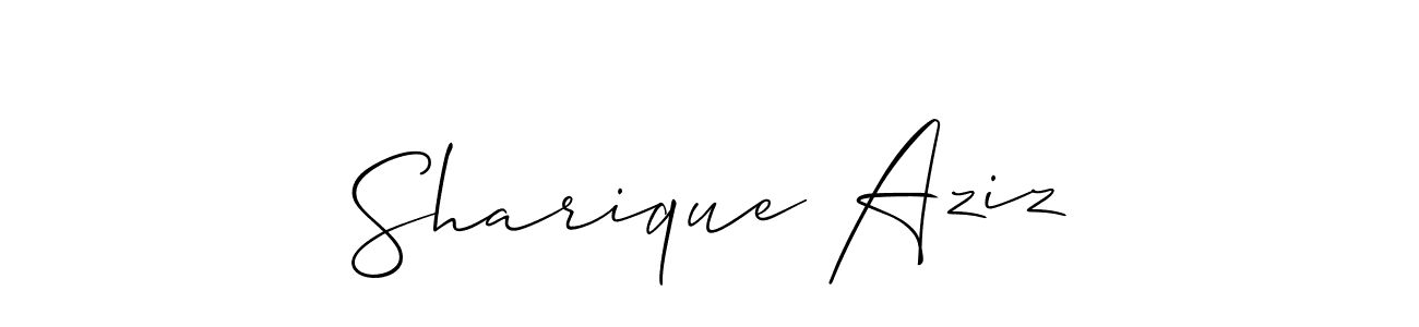 This is the best signature style for the Sharique Aziz name. Also you like these signature font (Allison_Script). Mix name signature. Sharique Aziz signature style 2 images and pictures png