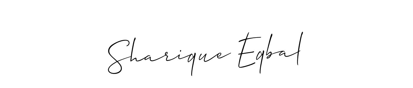 Also You can easily find your signature by using the search form. We will create Sharique Eqbal name handwritten signature images for you free of cost using Allison_Script sign style. Sharique Eqbal signature style 2 images and pictures png