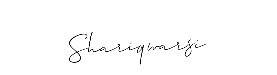 How to make Shariqwarsi name signature. Use Allison_Script style for creating short signs online. This is the latest handwritten sign. Shariqwarsi signature style 2 images and pictures png