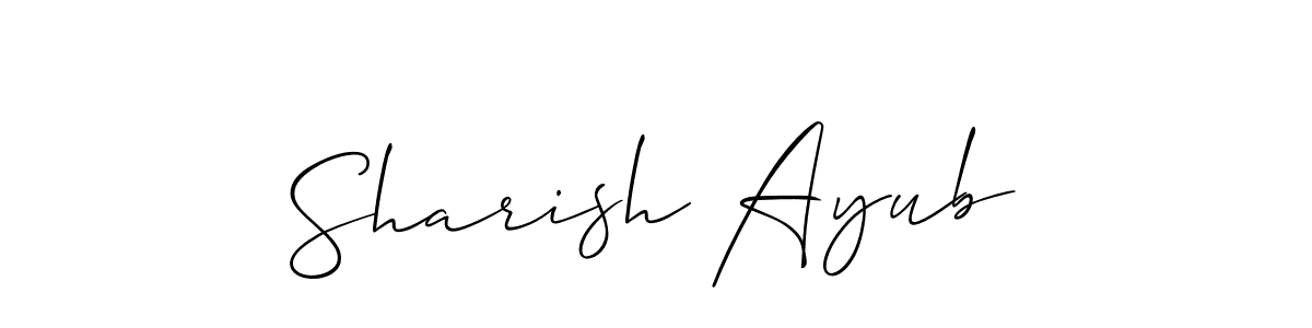 Use a signature maker to create a handwritten signature online. With this signature software, you can design (Allison_Script) your own signature for name Sharish Ayub. Sharish Ayub signature style 2 images and pictures png