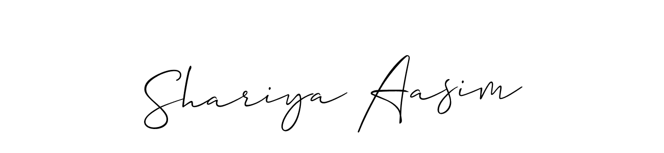 if you are searching for the best signature style for your name Shariya Aasim. so please give up your signature search. here we have designed multiple signature styles  using Allison_Script. Shariya Aasim signature style 2 images and pictures png