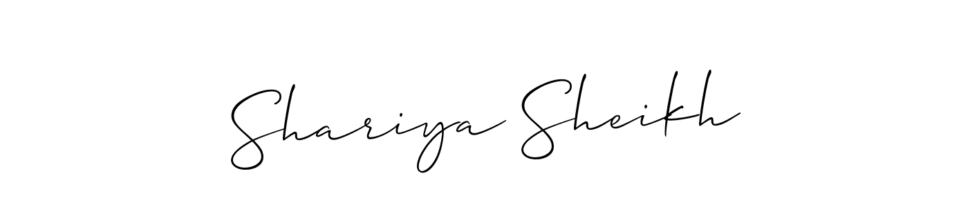 if you are searching for the best signature style for your name Shariya Sheikh. so please give up your signature search. here we have designed multiple signature styles  using Allison_Script. Shariya Sheikh signature style 2 images and pictures png