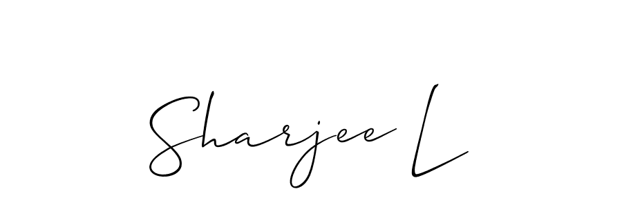 Use a signature maker to create a handwritten signature online. With this signature software, you can design (Allison_Script) your own signature for name Sharjee L. Sharjee L signature style 2 images and pictures png