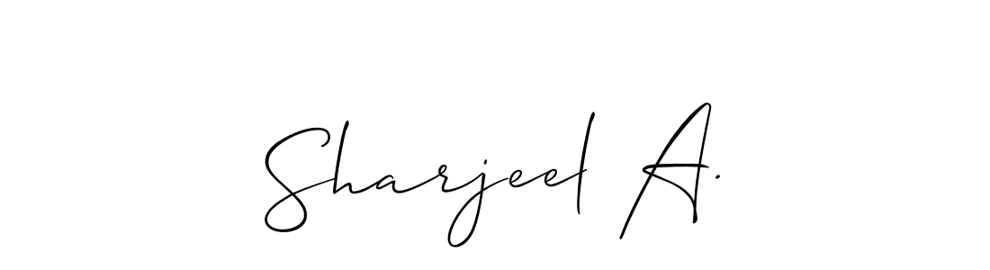 if you are searching for the best signature style for your name Sharjeel A.. so please give up your signature search. here we have designed multiple signature styles  using Allison_Script. Sharjeel A. signature style 2 images and pictures png