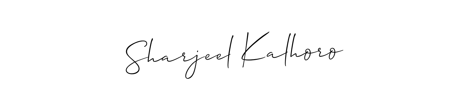 It looks lik you need a new signature style for name Sharjeel Kalhoro. Design unique handwritten (Allison_Script) signature with our free signature maker in just a few clicks. Sharjeel Kalhoro signature style 2 images and pictures png