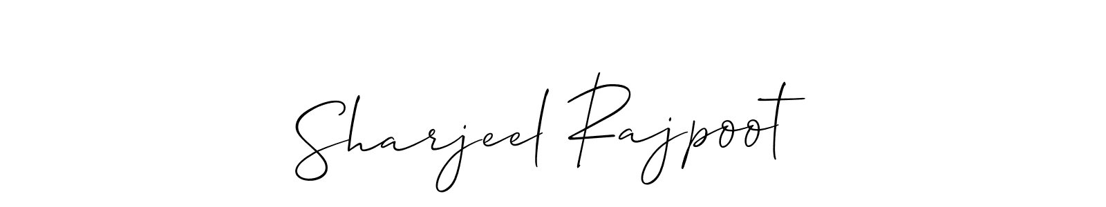 Create a beautiful signature design for name Sharjeel Rajpoot. With this signature (Allison_Script) fonts, you can make a handwritten signature for free. Sharjeel Rajpoot signature style 2 images and pictures png