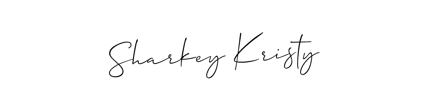 How to make Sharkey Kristy name signature. Use Allison_Script style for creating short signs online. This is the latest handwritten sign. Sharkey Kristy signature style 2 images and pictures png