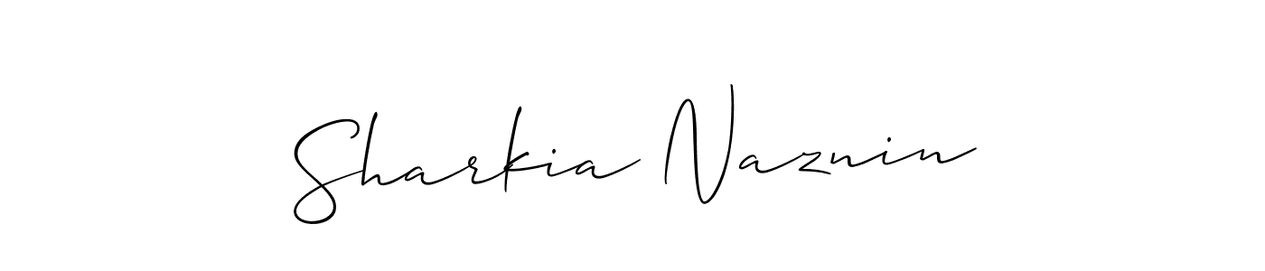 Sharkia Naznin stylish signature style. Best Handwritten Sign (Allison_Script) for my name. Handwritten Signature Collection Ideas for my name Sharkia Naznin. Sharkia Naznin signature style 2 images and pictures png