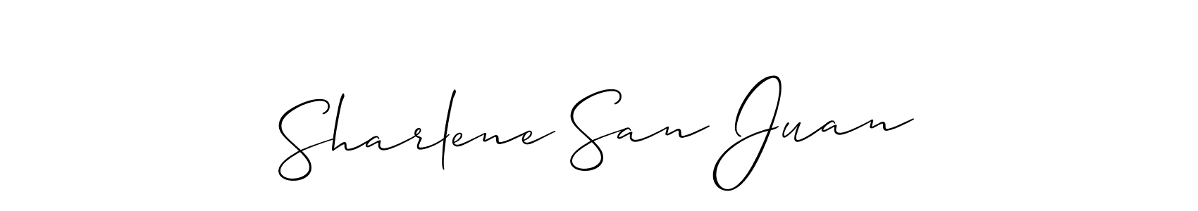 Also You can easily find your signature by using the search form. We will create Sharlene San Juan name handwritten signature images for you free of cost using Allison_Script sign style. Sharlene San Juan signature style 2 images and pictures png