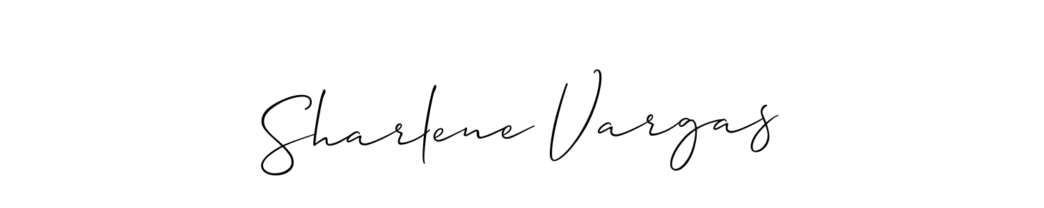 The best way (Allison_Script) to make a short signature is to pick only two or three words in your name. The name Sharlene Vargas include a total of six letters. For converting this name. Sharlene Vargas signature style 2 images and pictures png