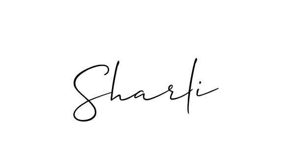 Allison_Script is a professional signature style that is perfect for those who want to add a touch of class to their signature. It is also a great choice for those who want to make their signature more unique. Get Sharli name to fancy signature for free. Sharli signature style 2 images and pictures png