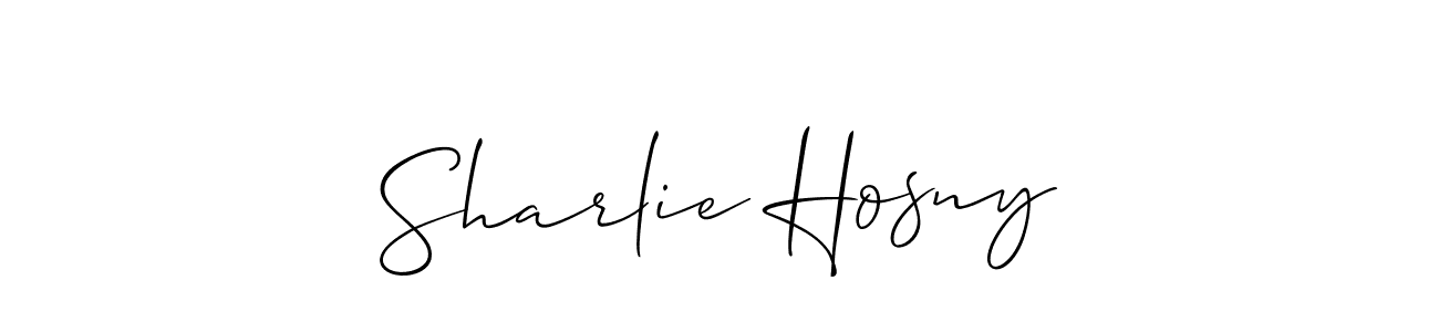 It looks lik you need a new signature style for name Sharlie Hosny. Design unique handwritten (Allison_Script) signature with our free signature maker in just a few clicks. Sharlie Hosny signature style 2 images and pictures png