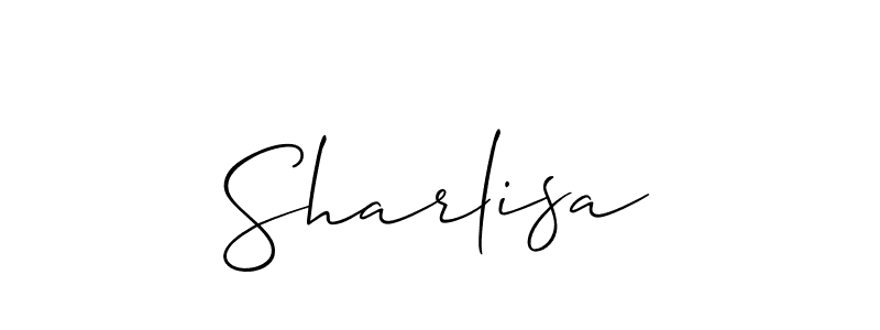 Once you've used our free online signature maker to create your best signature Allison_Script style, it's time to enjoy all of the benefits that Sharlisa name signing documents. Sharlisa signature style 2 images and pictures png