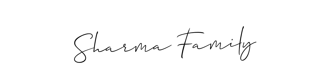 You should practise on your own different ways (Allison_Script) to write your name (Sharma Family) in signature. don't let someone else do it for you. Sharma Family signature style 2 images and pictures png