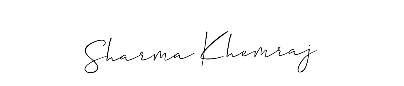 How to make Sharma Khemraj name signature. Use Allison_Script style for creating short signs online. This is the latest handwritten sign. Sharma Khemraj signature style 2 images and pictures png