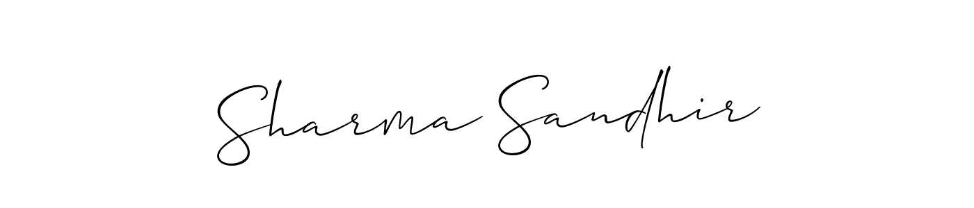 This is the best signature style for the Sharma Sandhir name. Also you like these signature font (Allison_Script). Mix name signature. Sharma Sandhir signature style 2 images and pictures png
