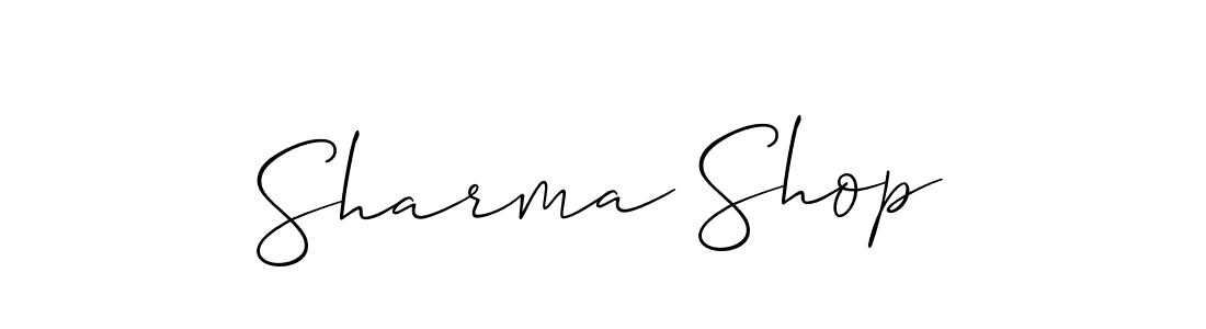 How to make Sharma Shop signature? Allison_Script is a professional autograph style. Create handwritten signature for Sharma Shop name. Sharma Shop signature style 2 images and pictures png