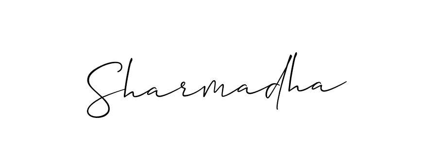 Make a beautiful signature design for name Sharmadha. With this signature (Allison_Script) style, you can create a handwritten signature for free. Sharmadha signature style 2 images and pictures png