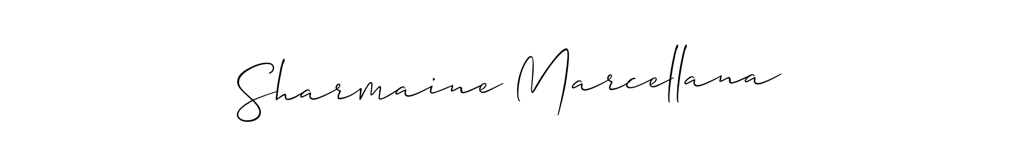 How to make Sharmaine Marcellana name signature. Use Allison_Script style for creating short signs online. This is the latest handwritten sign. Sharmaine Marcellana signature style 2 images and pictures png