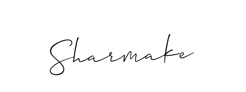 Make a beautiful signature design for name Sharmake. With this signature (Allison_Script) style, you can create a handwritten signature for free. Sharmake signature style 2 images and pictures png
