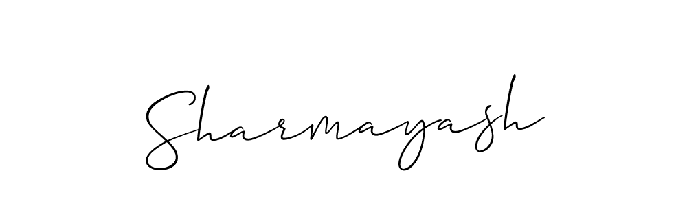 You should practise on your own different ways (Allison_Script) to write your name (Sharmayash) in signature. don't let someone else do it for you. Sharmayash signature style 2 images and pictures png