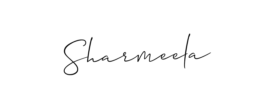 Also we have Sharmeela name is the best signature style. Create professional handwritten signature collection using Allison_Script autograph style. Sharmeela signature style 2 images and pictures png
