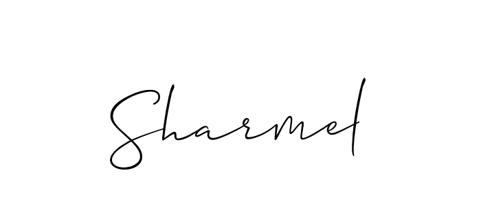 How to Draw Sharmel signature style? Allison_Script is a latest design signature styles for name Sharmel. Sharmel signature style 2 images and pictures png