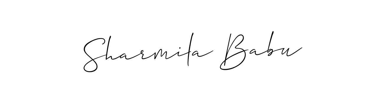 Also we have Sharmila Babu name is the best signature style. Create professional handwritten signature collection using Allison_Script autograph style. Sharmila Babu signature style 2 images and pictures png