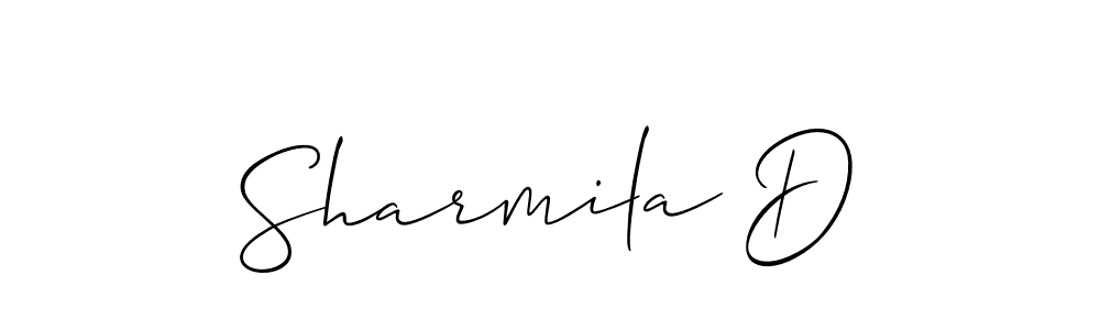 How to make Sharmila D name signature. Use Allison_Script style for creating short signs online. This is the latest handwritten sign. Sharmila D signature style 2 images and pictures png