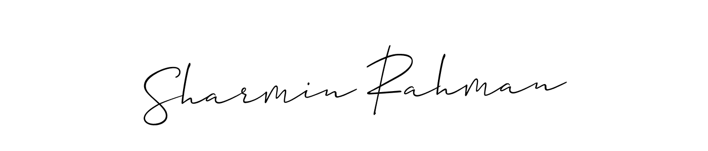 if you are searching for the best signature style for your name Sharmin Rahman. so please give up your signature search. here we have designed multiple signature styles  using Allison_Script. Sharmin Rahman signature style 2 images and pictures png